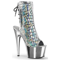 Hologram Chrome Platform Ankle Boots