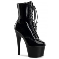 Adore Black Patent Platform Granny Ankle Boots