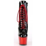 Red Chrome Platform Adore Black Granny Ankle Boots