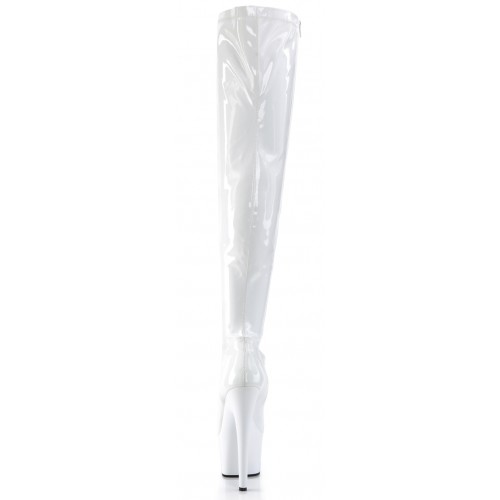 white platform thigh high boots