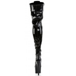Adore Black Lace Up Thigh High Platform Boots