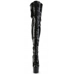 Adore Black Lace Up Thigh High Platform Boots