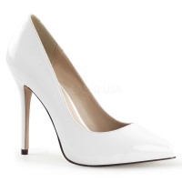 Amuse White 5 Inch High Heel Pump