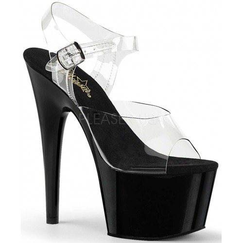 Black Platform Clear Strap Platform Sandal