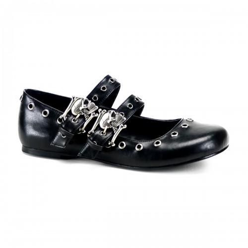 Skull Buckle Mary Jane Flat Gothic Shoes