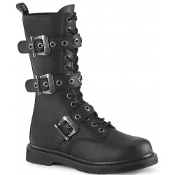 Bolt Mens Combat 14-Eyelet Bootswith Buckled Straps