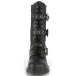 Bolt Mens Combat 14-Eyelet Boots with Buckled Straps