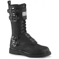 Bolt Mens Combat 14-Eyelet Boots with Metal Plates