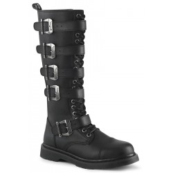 Bolt Mens Knee High Combat Bootswith Buckled Straps