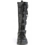 Bolt Mens Knee High Combat Boots with Buckled Straps