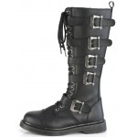 Bolt Mens Knee High Combat Boots with Buckled Straps