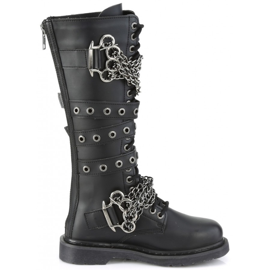 men knee high combat boots