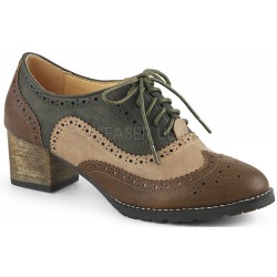 Russell Womens Wingtip Oxford in Tan and Brown