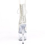 Clear Peep Toe Platform Ankle Boots