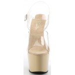 Cream Platform Clear Strap Platform Sandal