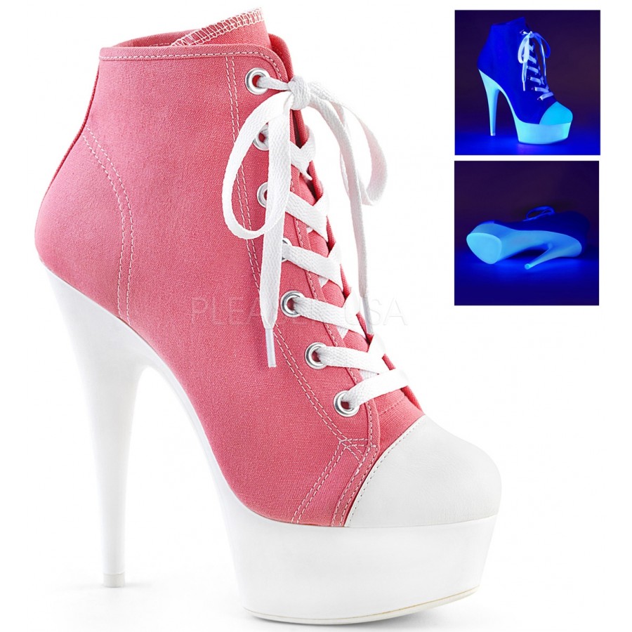 pink high heel boots