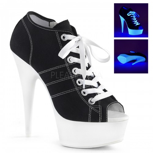 Black High Heel Peep Toe Sneaker