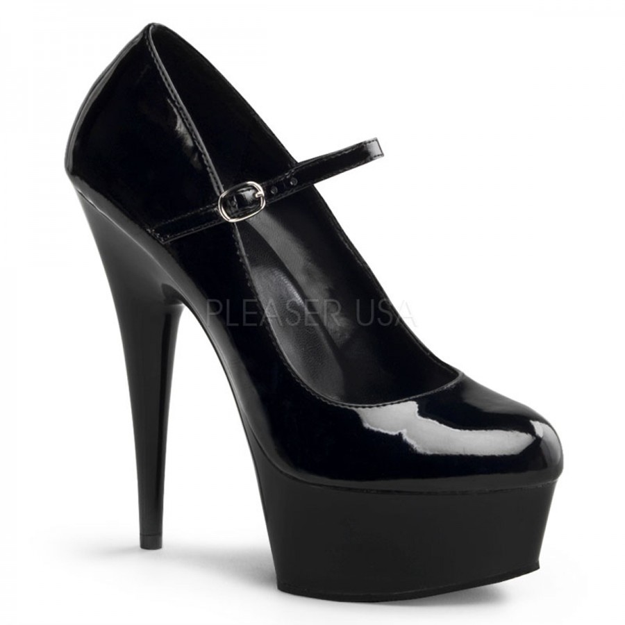black high heel mary jane shoes