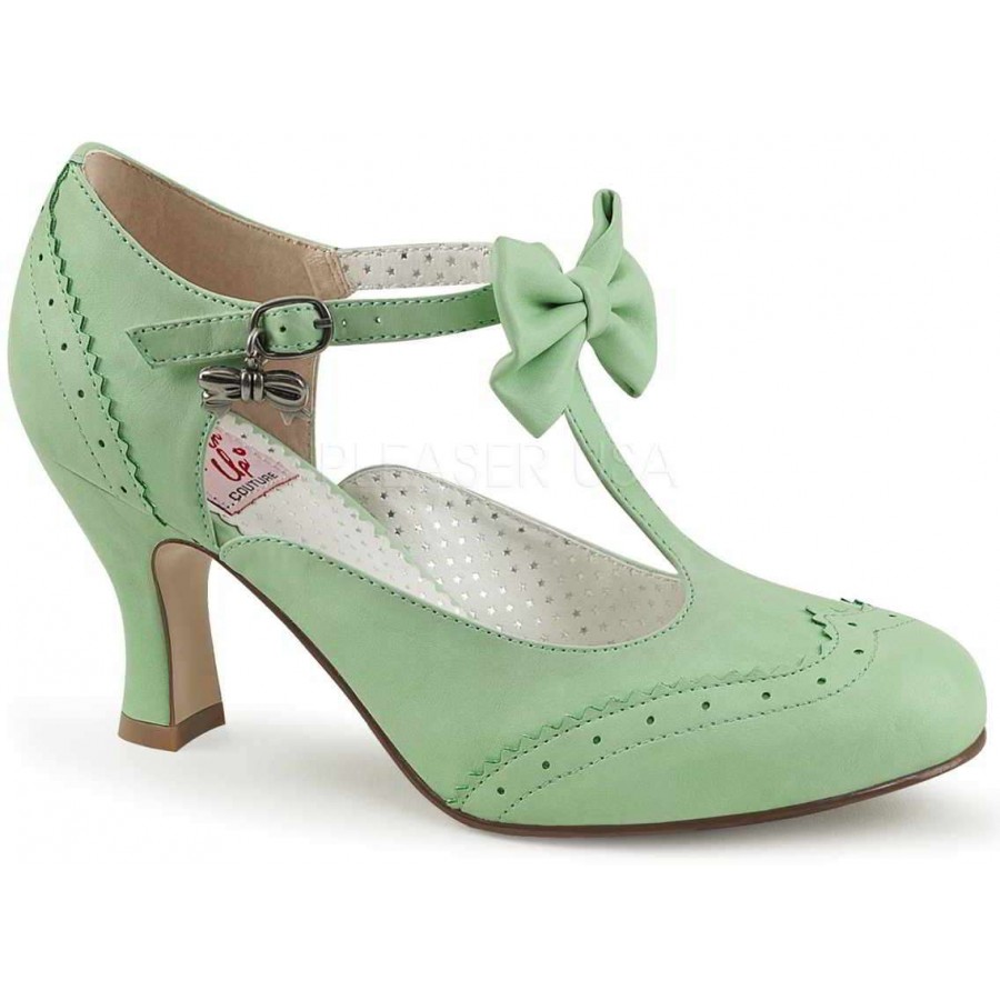 Senator wandelen dichters Flapper Mint Green T-Strap Bow Pump 3 Inch Heel Retro Shoe
