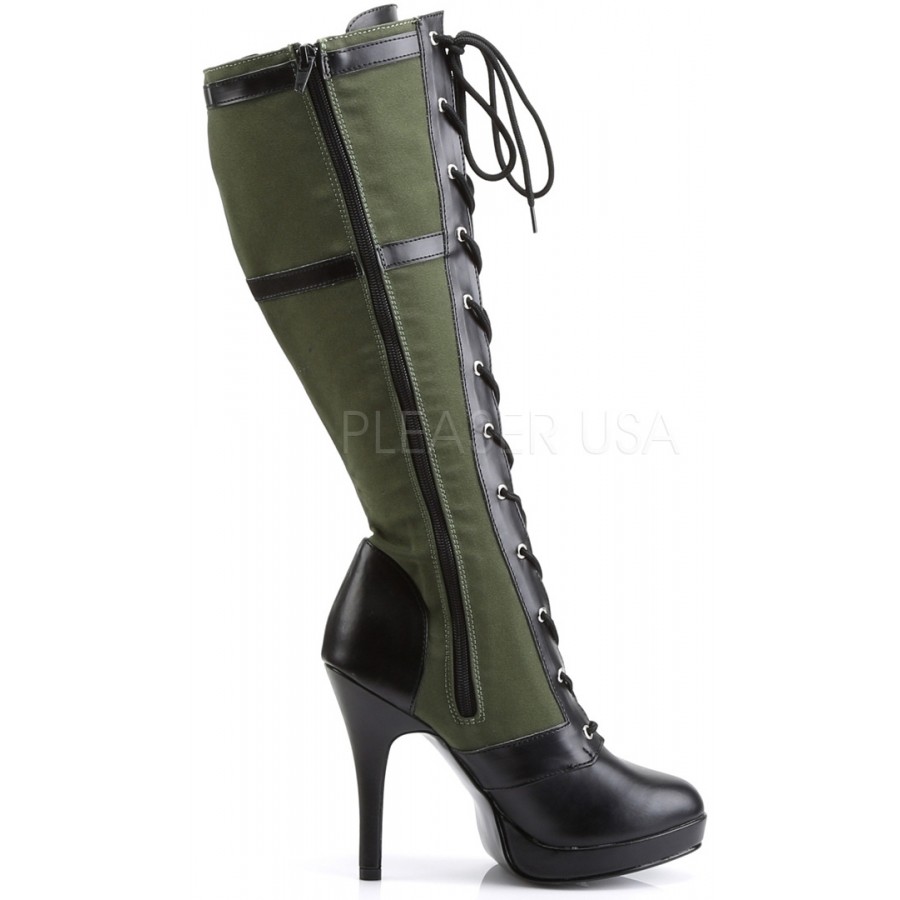 olive green knee boots