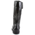 Captain Mid Calf Cuffed Black Boots