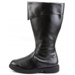 Captain Mid Calf Cuffed Black Boots