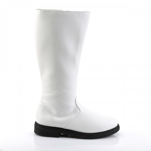 Captain Mid Calf Plain White Stormtrooper Boots