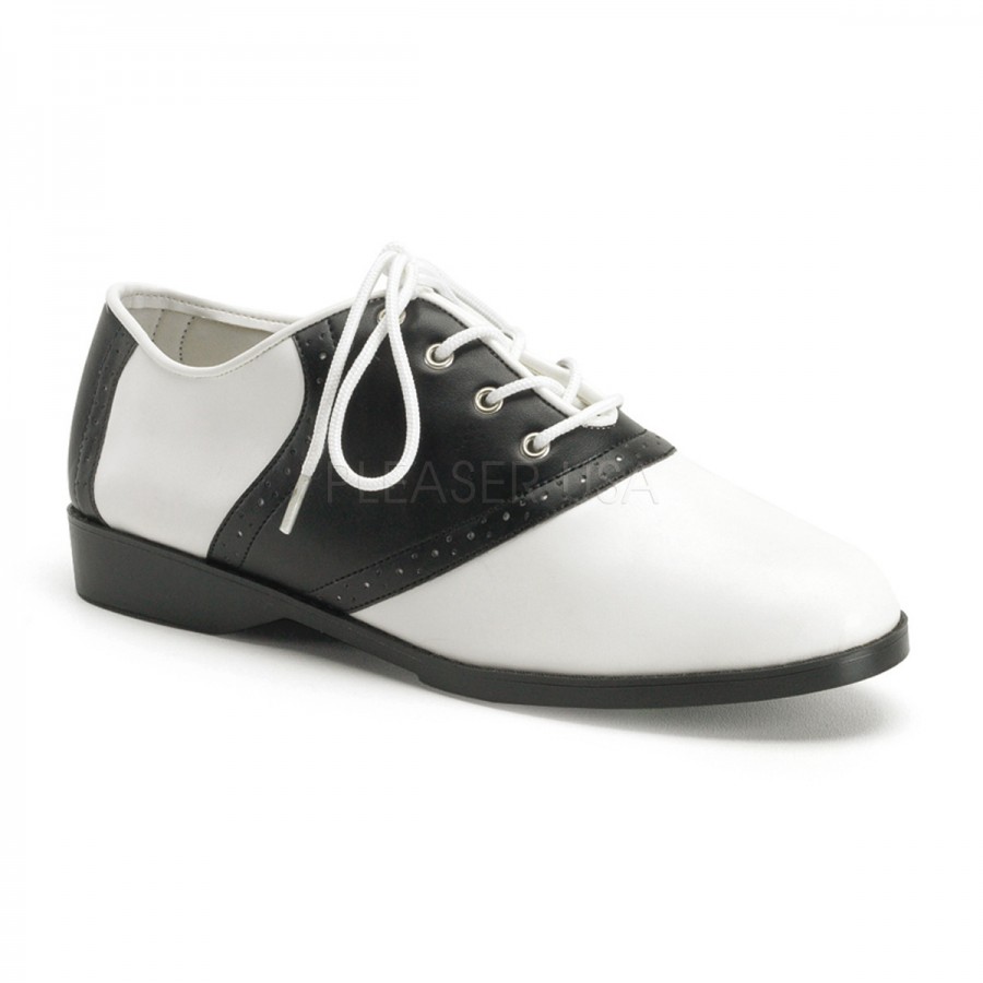 black and white saddle oxford shoes