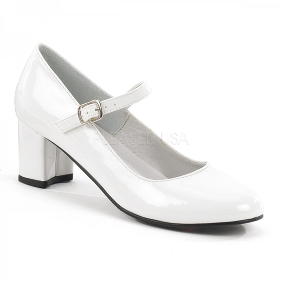 white shoes 2 inch heel