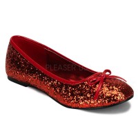 Star Red Glittered Ballet Flat