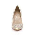 Gold Glitter Mesh Classique Pointed Toe Pump