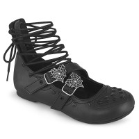 Gothic Flat Shoes for Women with Spiderweb Buckles