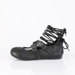 Gothic Flat Shoes for Women with Spiderweb Buckles