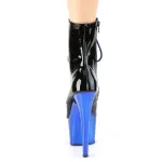 Blue Chrome Platform Adore Black Granny Ankle Boots