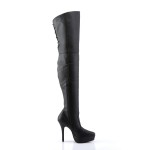 Indulge Leather Thigh High Platform Boots