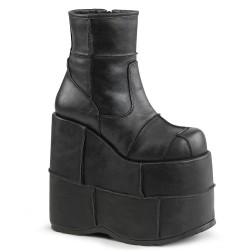 Stack Mens Platform Patched Ankle Boots