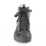 Black Canvas and Vegan Leather Unisex Sneakers
