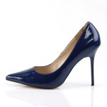 Classique Navy Patent 4 Inch High Heel Pump