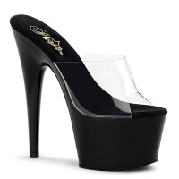 Adore Black Platform Clear Vamp Mule