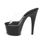 Adore Black Platform Clear Vamp Mule