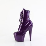 ADORE-1020 Purple Glitter Platform Ankle Boots for Women