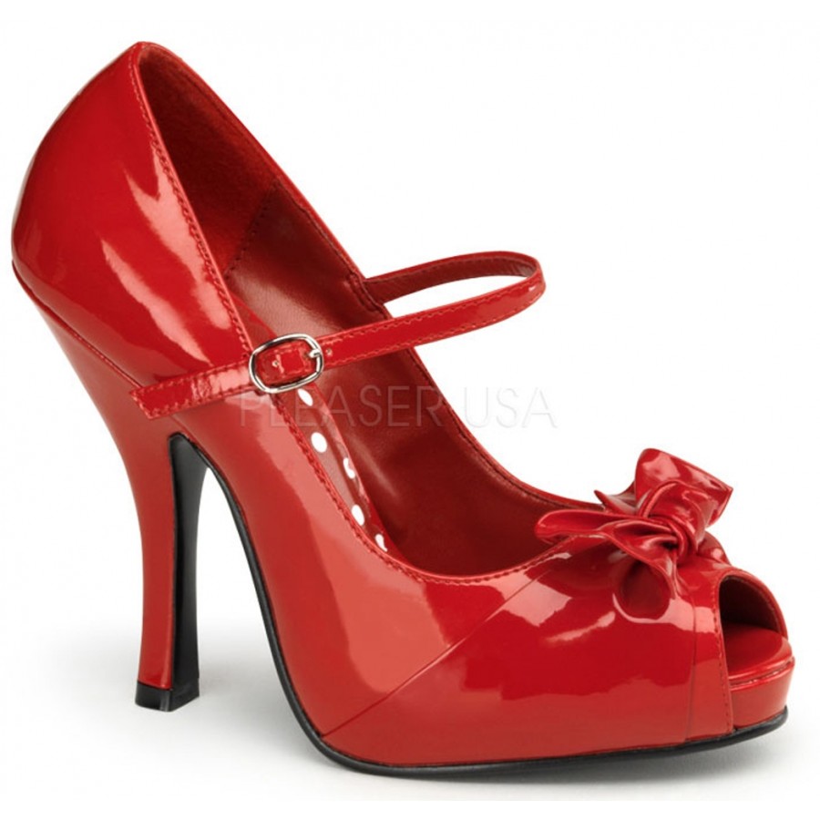 red vintage pumps