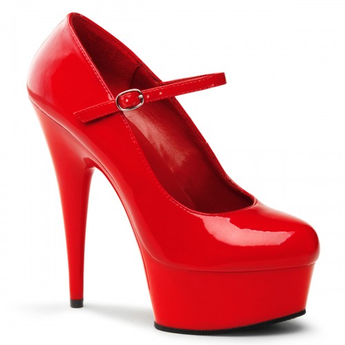 Delight Red High Heel Platform Mary Jane Shoes