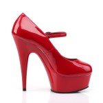 Delight Red High Heel Platform Mary Jane Shoes