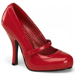 Cutie Pie Red Mary Jane Pin Up Pumps