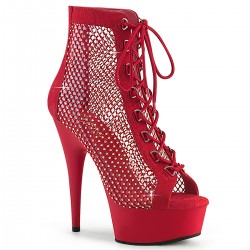 Delight Rhinestone Net Red Platform Ankle Boots