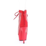 Delight Rhinestone Net Red Platform Ankle Boots