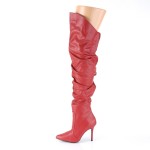 Classique Red Scrunch Thigh High Boot