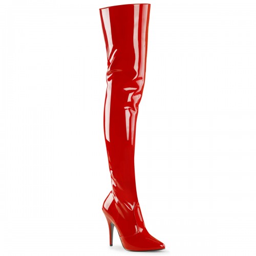 Seduce Red Thigh High Kinky Boots