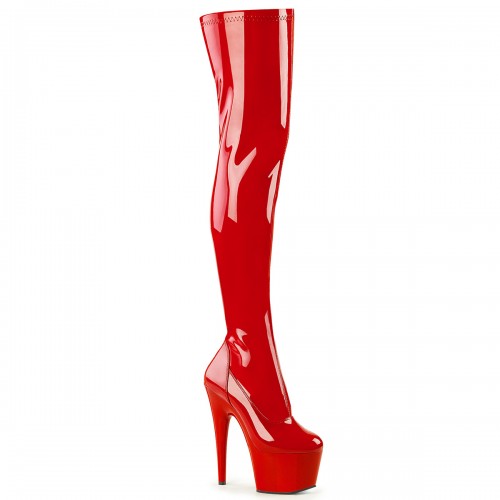 Adore Red Thigh High Platform Boots